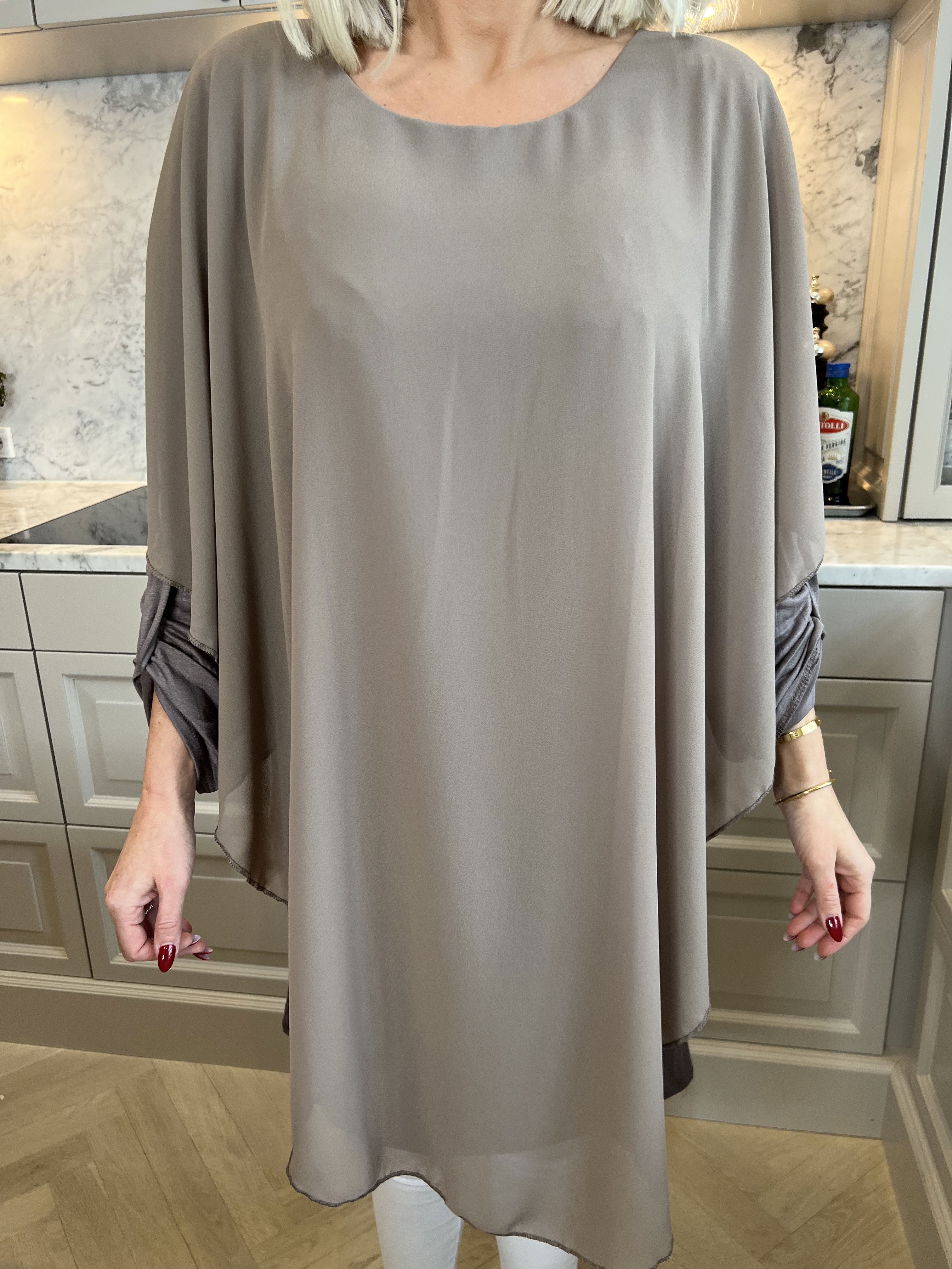 Kenya Long Sleeve - Tunikakjole med chiffonlag